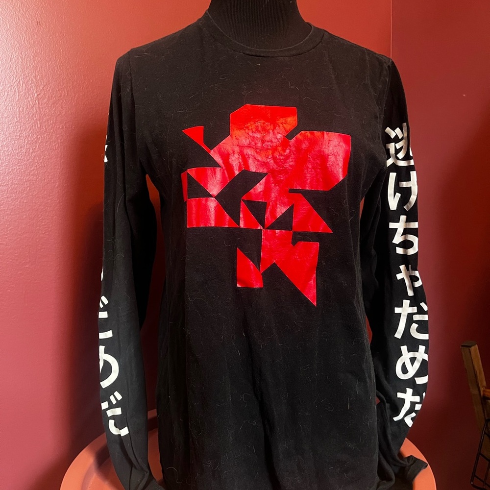 Black and Red Evangelion anime/Shinji Ikari Long Sleeve Shirt 🩸